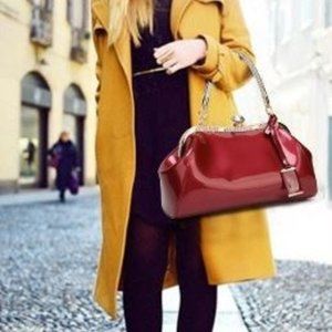 BCF Designer Diamond Shell Red Hand Bag